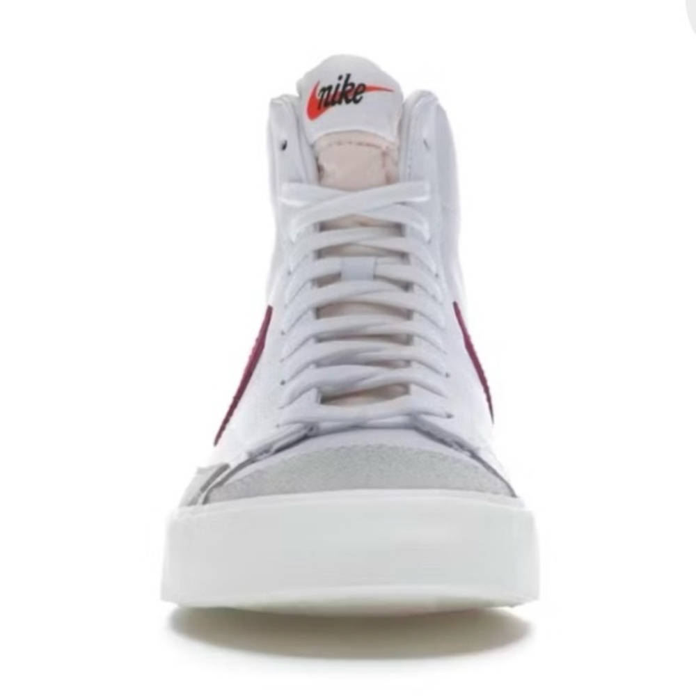 Nike Blazer Mid 77 Brick Red and White Athletic Hightop Sneakers Shoes - Picture 3 of 15